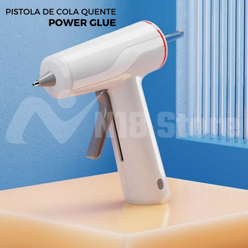 Pistola de cola quente sem fio e recarregável - POWER GLUE + 10 BASTÕES DE BRINDE