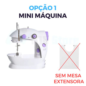 Mini Maquina Portátil Elétrica c/ costura reta + Pedal Bivolt 110v/220v