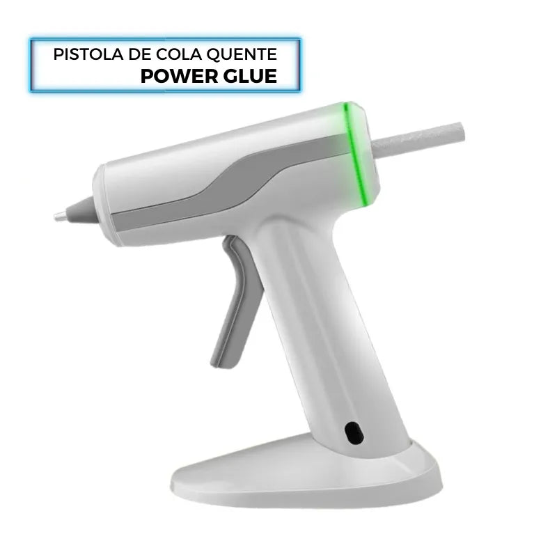 Pistola de cola quente sem fio e recarregável - POWER GLUE + 10 BASTÕES DE BRINDE