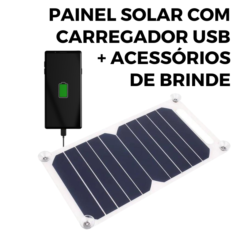 Painel Solar com Carregador USB - ENERGY SOLAR - ACESSÓRIOS DE BRINDE