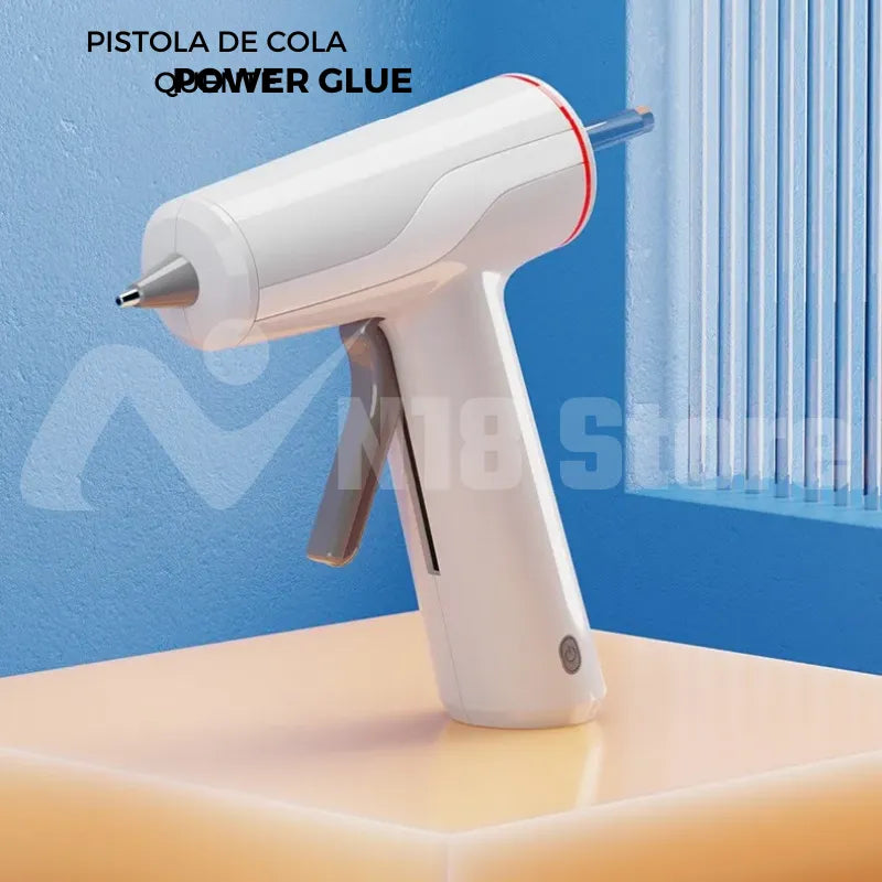 Pistola de cola quente sem fio e recarregável - POWER GLUE + 10 BASTÕES DE BRINDE