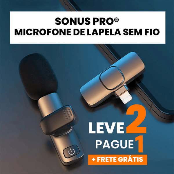 SonusPro - Microfone de lapela sem fio | LEVE 2 PAGUE 1 - N18 Store